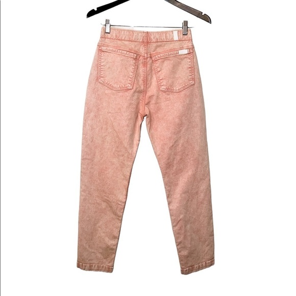 NEW 7 For All Mankind High Waist Cropped Straight Leg Jeans Mineral Rose - Picture 4 of 4